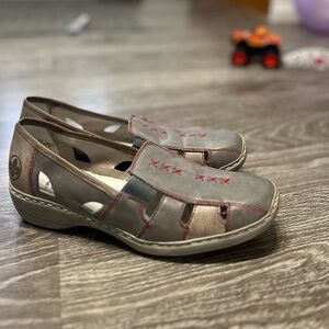Rieker Anti-Stress Comfort Loafers, Size 9.5US women’s/ premium Gray Leather